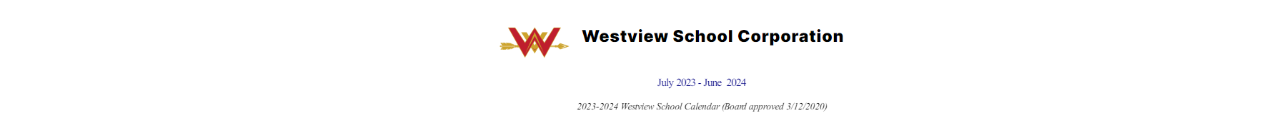 District School Academic Calendar for Westview Elementary School