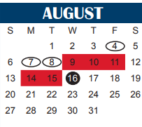 District School Academic Calendar for Harrell Accelerated Learning Cente for August 2023