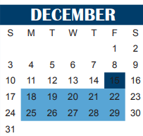 District School Academic Calendar for Brook Village Early Childhood for December 2023