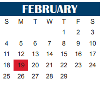 District School Academic Calendar for Wichita Falls Sp Ed Ctr for February 2024