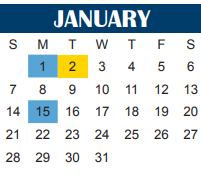 District School Academic Calendar for Huey Elementary for January 2024