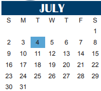District School Academic Calendar for Burgess Elementary for July 2023