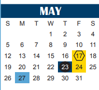 District School Academic Calendar for Cunningham School for May 2024