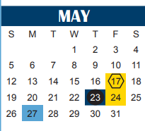 District School Academic Calendar for Kirby Math-science Ctr for May 2024