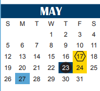 District School Academic Calendar for Hirschi High School for May 2024