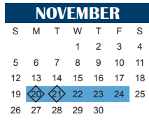 District School Academic Calendar for Burgess Elementary for November 2023