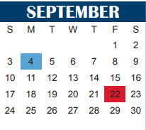 District School Academic Calendar for Wichita Falls Sp Ed Ctr for September 2023