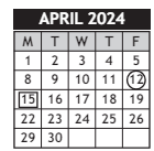 District School Academic Calendar for Cessna Elem for April 2024