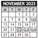 District School Academic Calendar for Lincoln Elem for November 2023