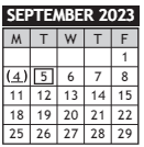 District School Academic Calendar for Kelly Liberal Arts Academy for September 2023