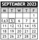 District School Academic Calendar for Chisholm Life Skills Center for September 2023