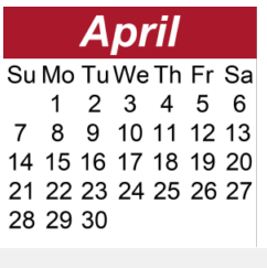 District School Academic Calendar for Crockett Elementary School for April 2024