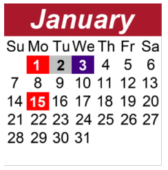 District School Academic Calendar for Fairview Elementary School for January 2024