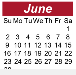 District School Academic Calendar for Westwood Elementary School for June 2024