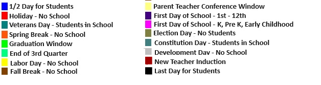 District School Academic Calendar Key for Oakview Elementary