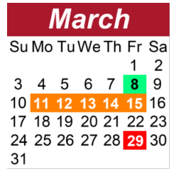 District School Academic Calendar for Sunset Middle School for March 2024