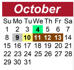 District School Academic Calendar for Ravenwood High School for October 2023
