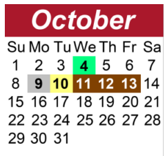 District School Academic Calendar for Heritage Elementary for October 2023