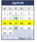 District School Academic Calendar for Social Street School for April 2024
