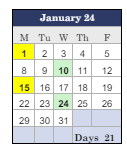 District School Academic Calendar for Social Street School for January 2024