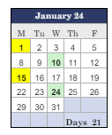 District School Academic Calendar for Woonsocket High School for January 2024