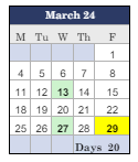 District School Academic Calendar for Social Street School for March 2024