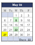 District School Academic Calendar for Woonsocket High School for May 2024