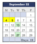 District School Academic Calendar for Woonsocket High School for September 2023
