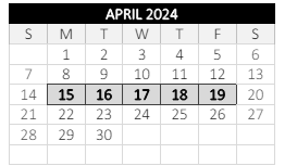 District School Academic Calendar for Chandler Elem Community for April 2024