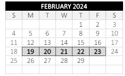 District School Academic Calendar for Chandler Elem Community for February 2024