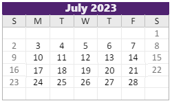 District School Academic Calendar for Chandler Elem Community for July 2023