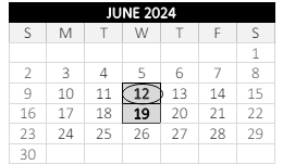 District School Academic Calendar for Chandler Elem Community for June 2024