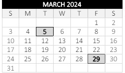 District School Academic Calendar for Chandler Elem Community for March 2024