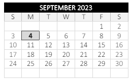 District School Academic Calendar for Chandler Elem Community for September 2023