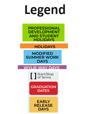 District School Academic Calendar Legend for Mcmillan Junior High School