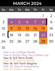 District School Academic Calendar for Cox Elementary for March 2024