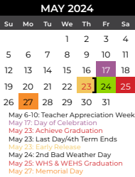 District School Academic Calendar for Harrison Intermediate School for May 2024