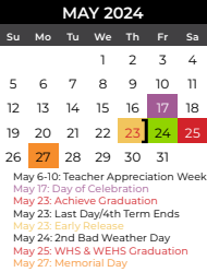 District School Academic Calendar for Dodd Elementary for May 2024