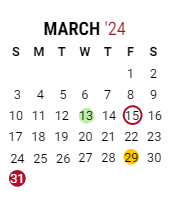 District School Academic Calendar for Paul C Bunn Elementary School for March 2024