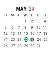 District School Academic Calendar for Paul C Bunn Elementary School for May 2024