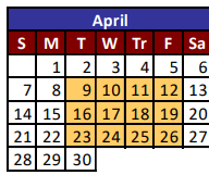 District School Academic Calendar for Cesar Chavez Middle School for April 2024