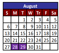 District School Academic Calendar for Alicia R Chacon for August 2023