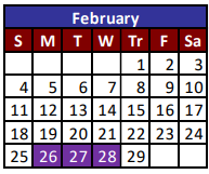 District School Academic Calendar for Cesar Chavez Middle School for February 2024