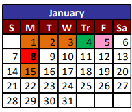 District School Academic Calendar for Cesar Chavez Academy for January 2024