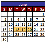 District School Academic Calendar for Cadwallader Elementary for June 2024