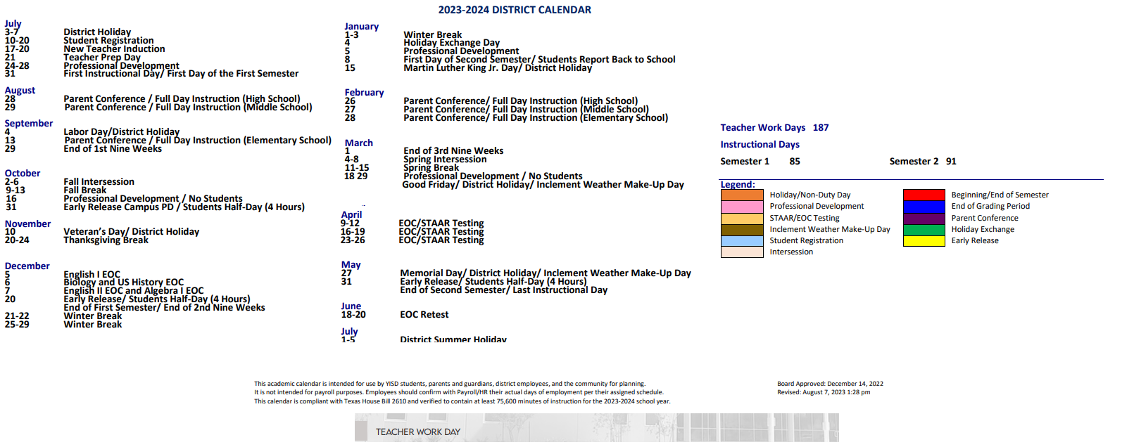 District School Academic Calendar Key for North Star Elementary