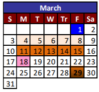 District School Academic Calendar for Cesar Chavez Middle School for March 2024