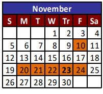 District School Academic Calendar for Cesar Chavez Academy Jjaep for November 2023