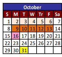 District School Academic Calendar for Alicia R Chacon for October 2023