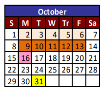 District School Academic Calendar for Plato Academy for October 2023